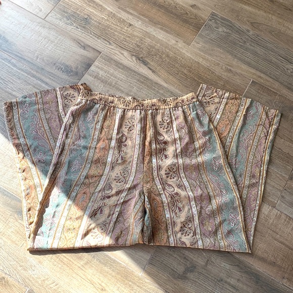 Doncaster Pants - Doncaster 100% silk wide leg pants. Beautiful colors and print! Size 14
